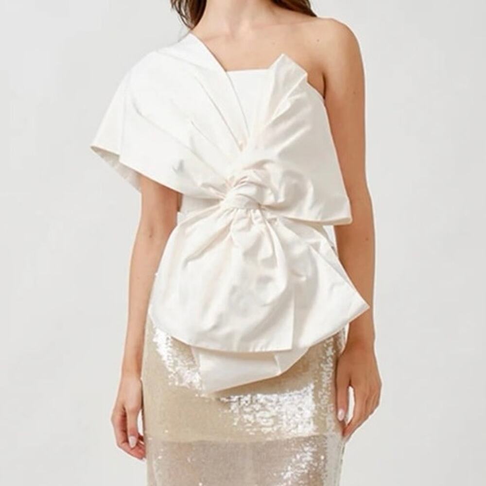 Anthropologie Maude Club Gia Off-Shoulder Asymmetric Top size M